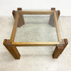 1970s Brutalist Glass Top Coffee Table