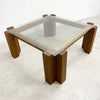 1970s Brutalist Glass Top Coffee Table