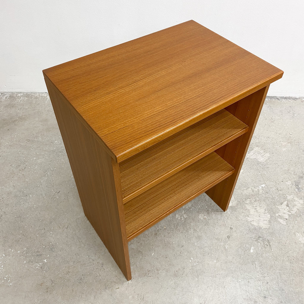 Vintage Parker Teak Compact Bookshelf Cabinet Original Sticker