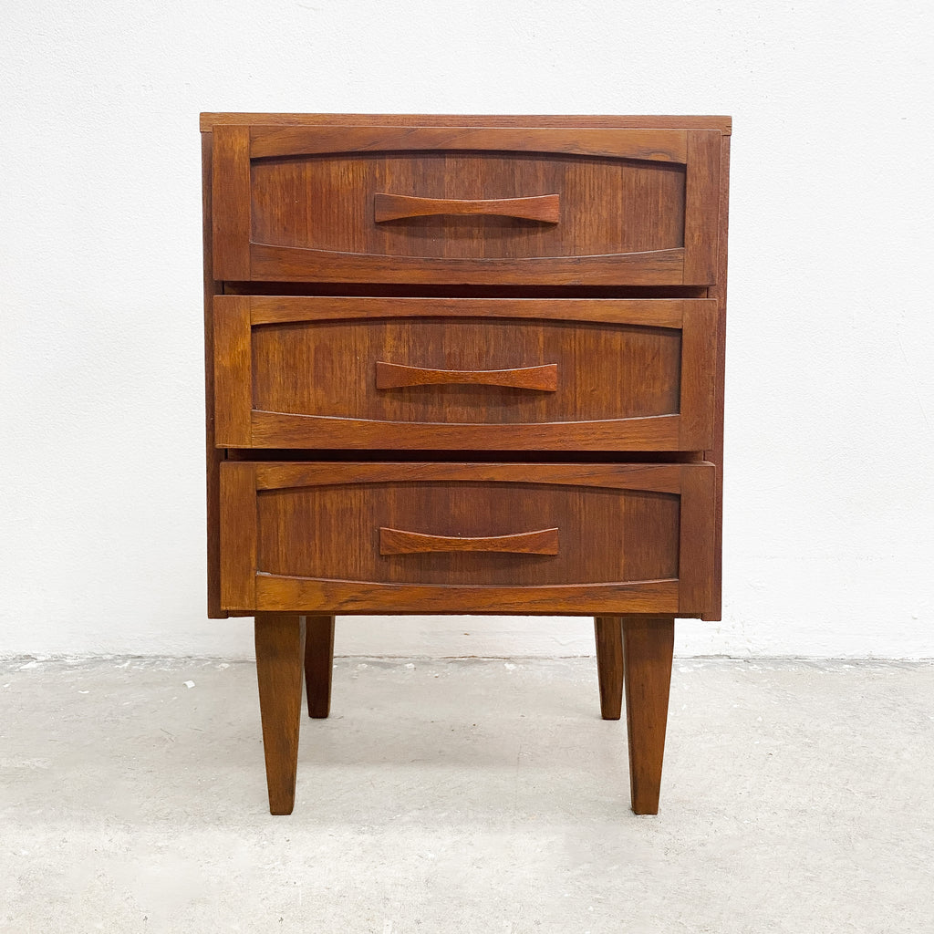 Pair Of Mid Century 1960s Burgess 3 Drawer Bedside Tables
