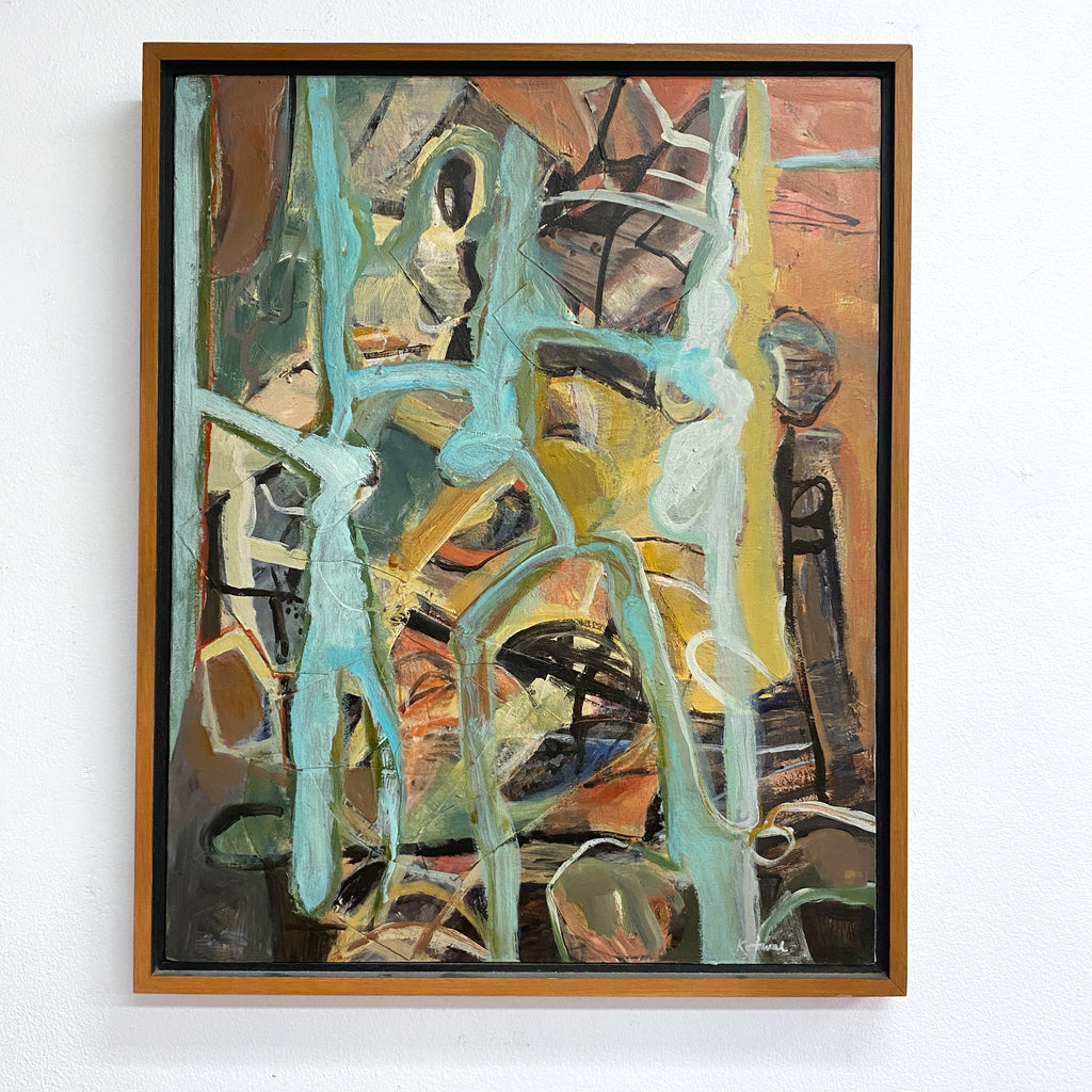 Abstract Impressionist Oil On Canvas Circa 60's 70's 