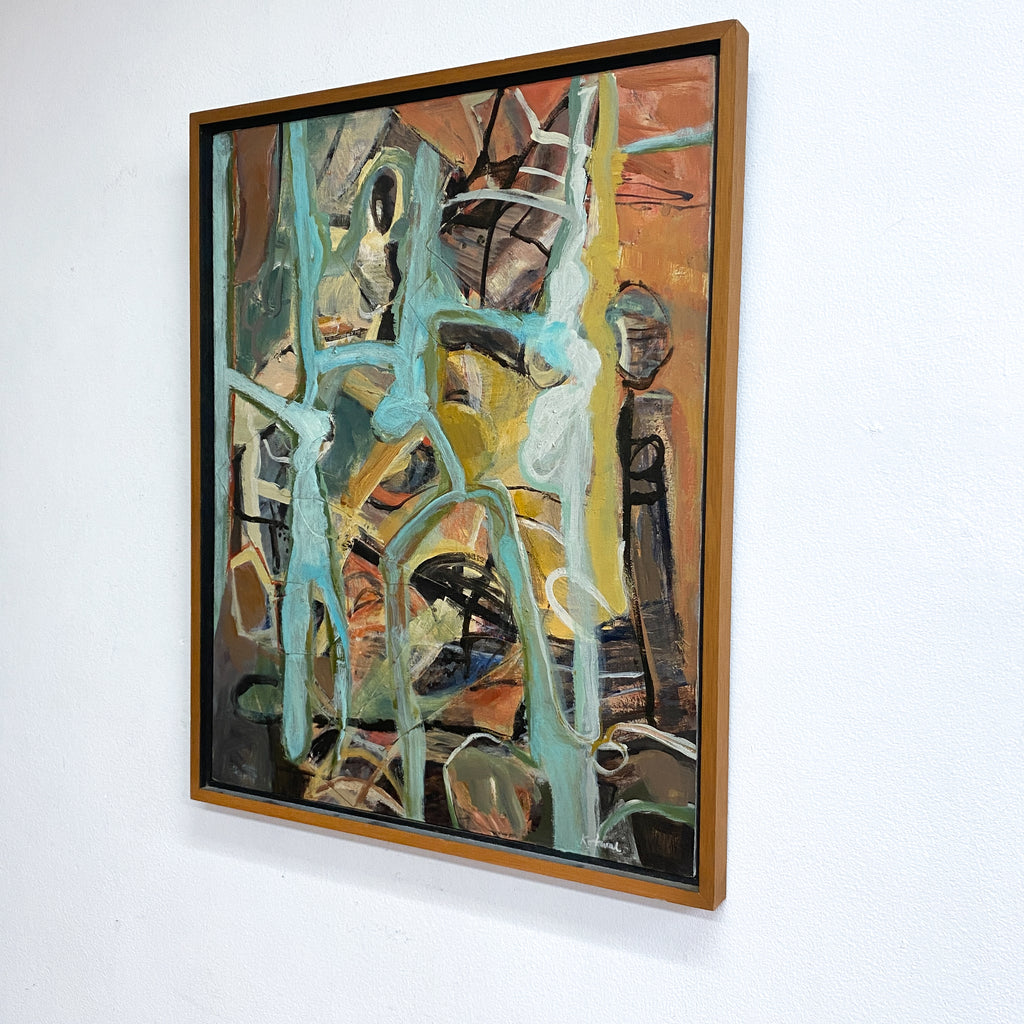 Abstract Impressionist Oil On Canvas Circa 60's 70's 