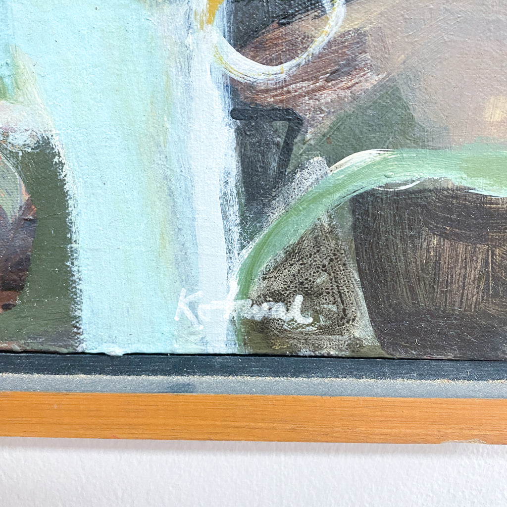 Abstract Impressionist Oil On Canvas Circa 60's 70's 