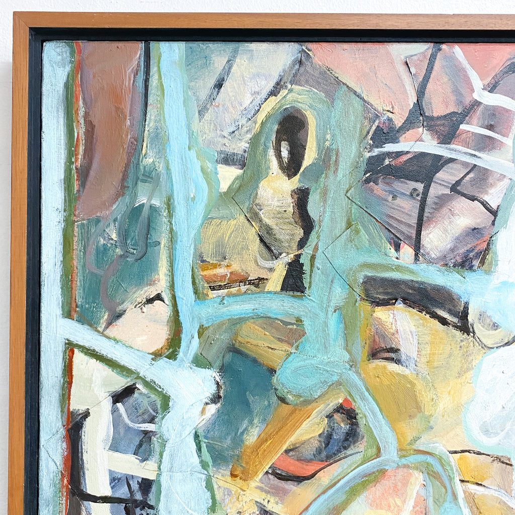 Abstract Impressionist Oil On Canvas Circa 60's 70's 