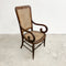 Antique Armchair With Hand Woven Rattan Cane Seat And Back