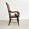 Antique Armchair With Hand Woven Rattan Cane Seat And Back