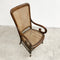 Antique Armchair With Hand Woven Rattan Cane Seat And Back