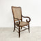 Antique Armchair With Hand Woven Rattan Cane Seat And Back