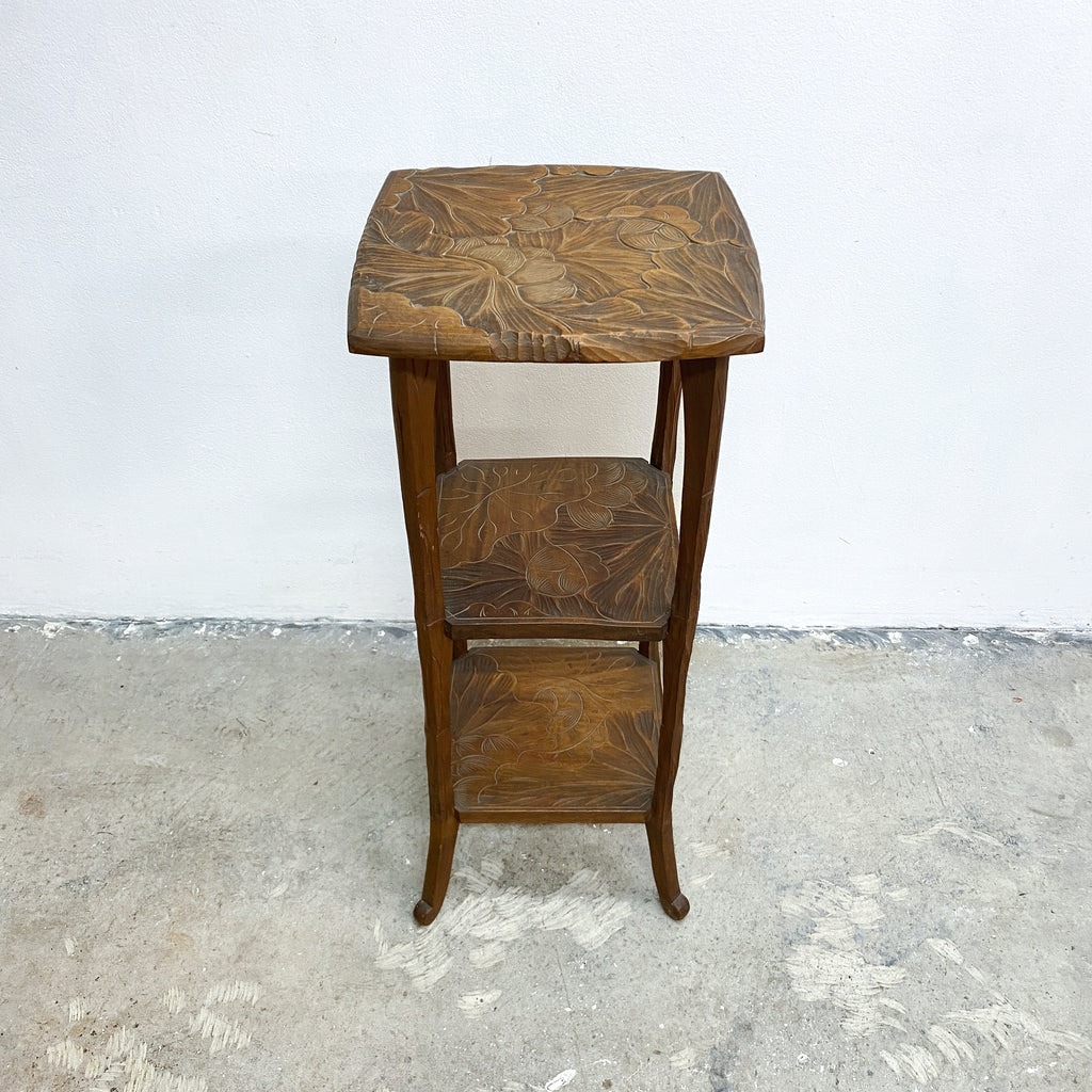 Antique Arts And Crafts Japanese Hand Carved Side Table for Liberty London