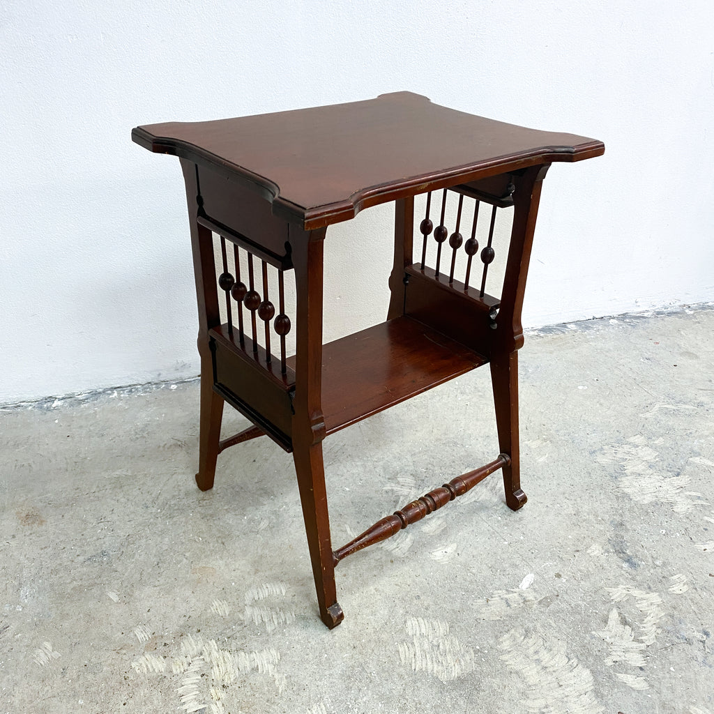 Antique Arts And Crafts Maple Side Table With Stung 'Beads' Detail