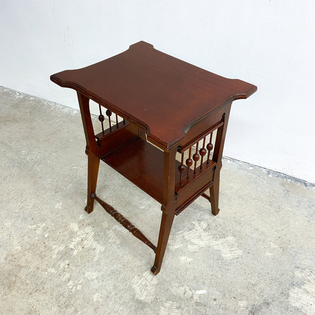 Antique Arts And Crafts Maple Side Table With Stung 'Beads' Detail