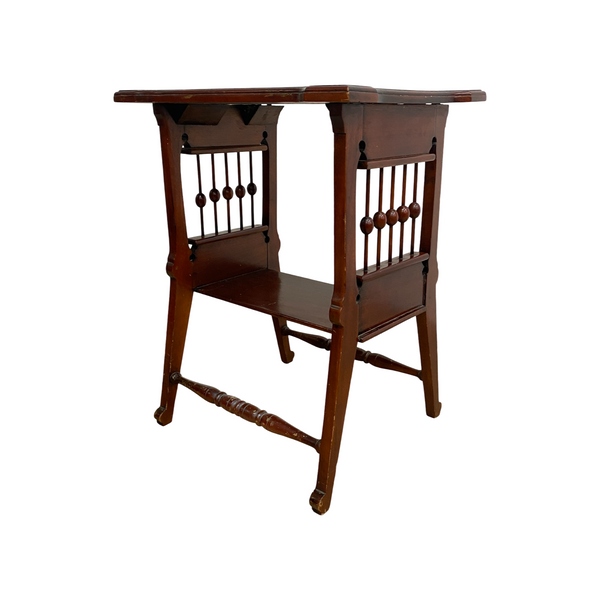 Antique Arts And Crafts Maple Side Table With Stung 'Beads' Detail
