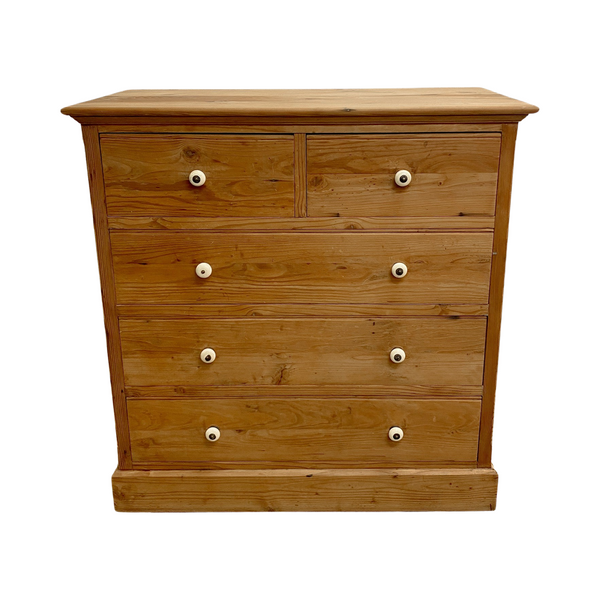 Antique Baltic Pine Danish Chest Of Drawers With Bone Handles