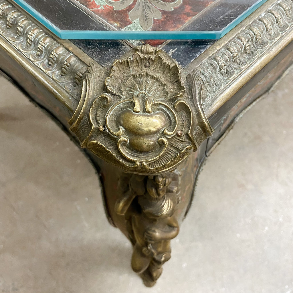 Antique Bureau Plat 19th Century Boulle Writing Desk