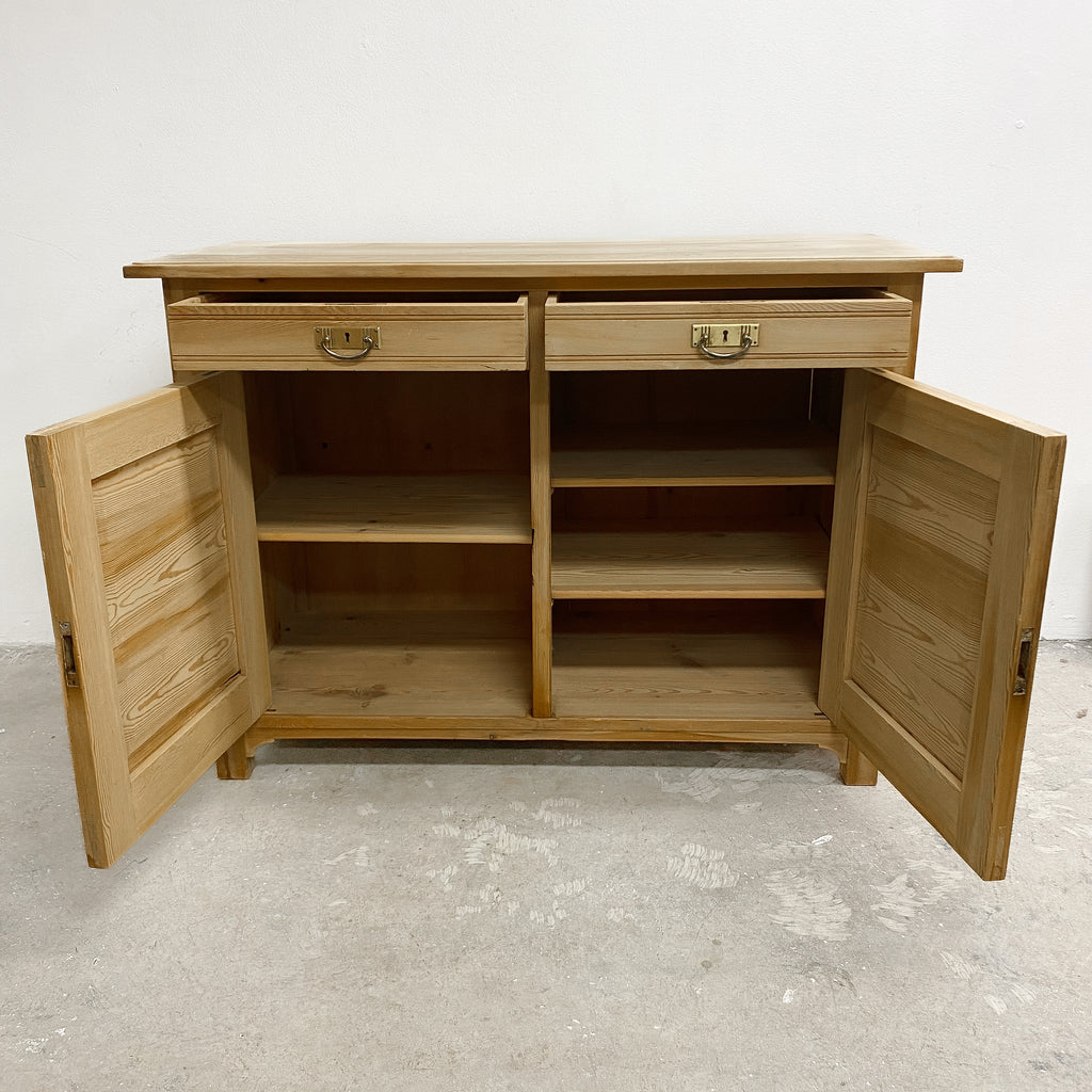 Antique Danish Raw Finish Baltic Pine Cabinet