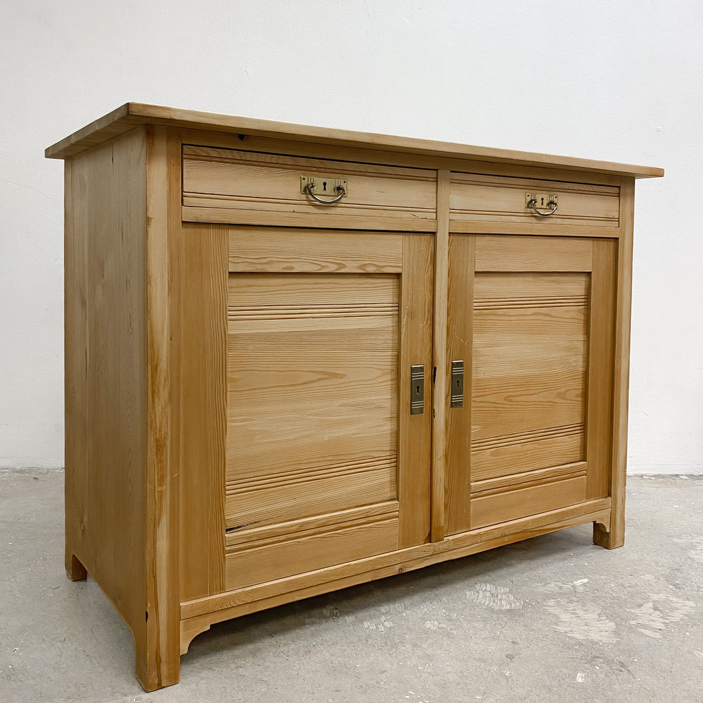 Antique Danish Raw Finish Baltic Pine Cabinet