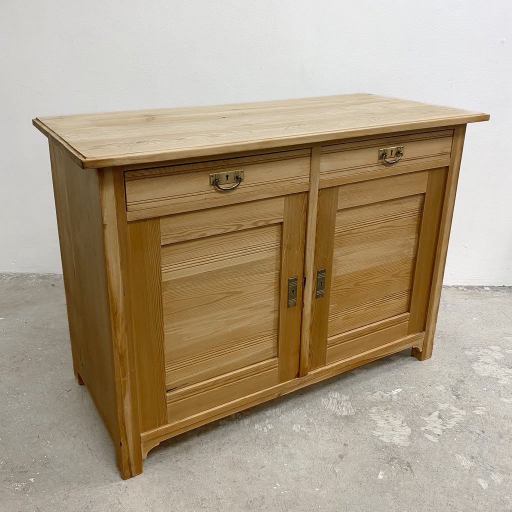 Antique Danish Raw Finish Baltic Pine Cabinet