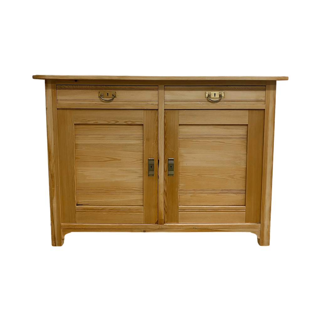 Antique Danish Raw Finish Baltic Pine Cabinet