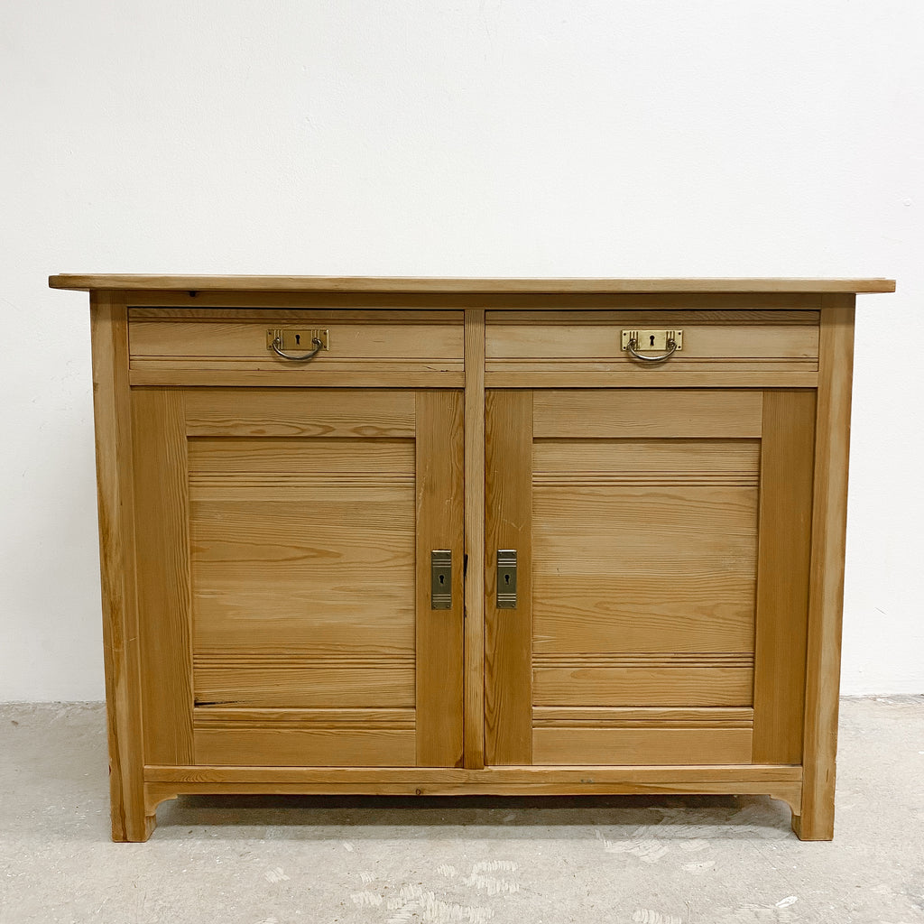 Antique Danish Raw Finish Baltic Pine Cabinet