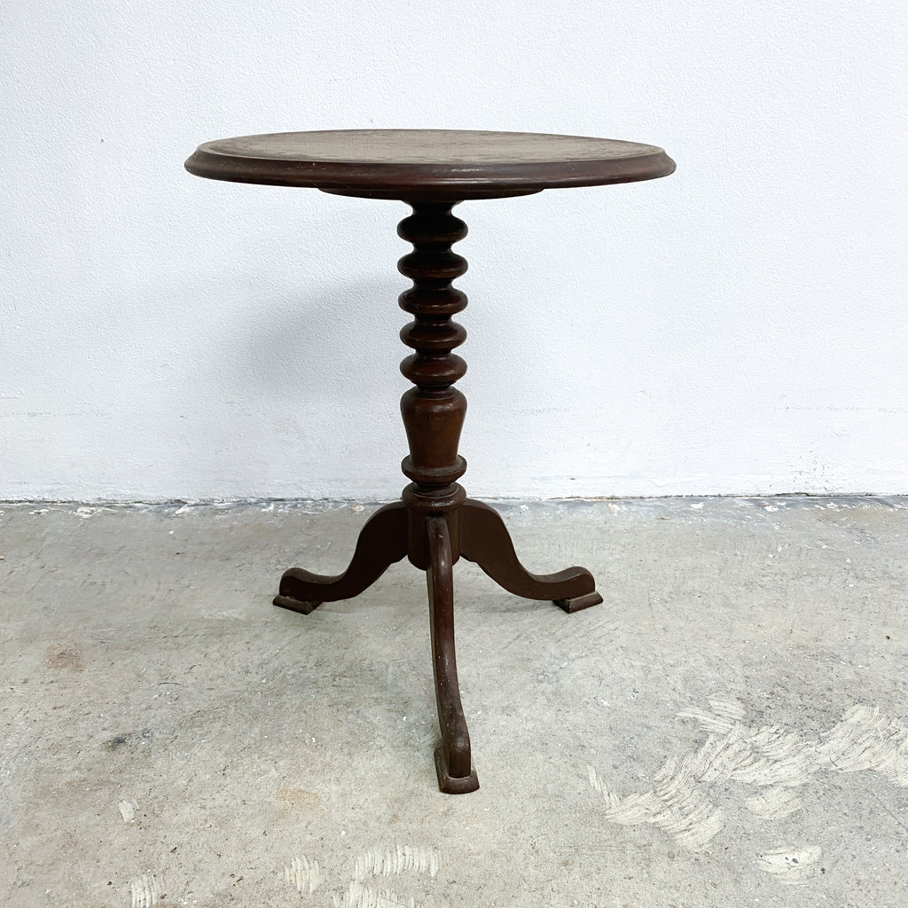 Antique Early 20th Century Bobbin Turned Trifoot Australian Cedar WineSide Table