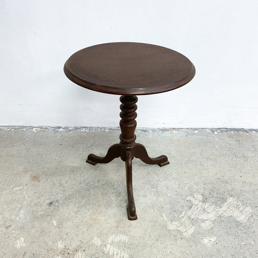 Antique Early 20th Century Bobbin Turned Trifoot Australian Cedar WineSide Table