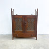 Antique English Westmoreland Cabinet With Celtic Carved Design