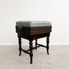 Antique Height Adjustable Leather Seat Piano Stool