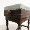 Antique Height Adjustable Leather Seat Piano Stool