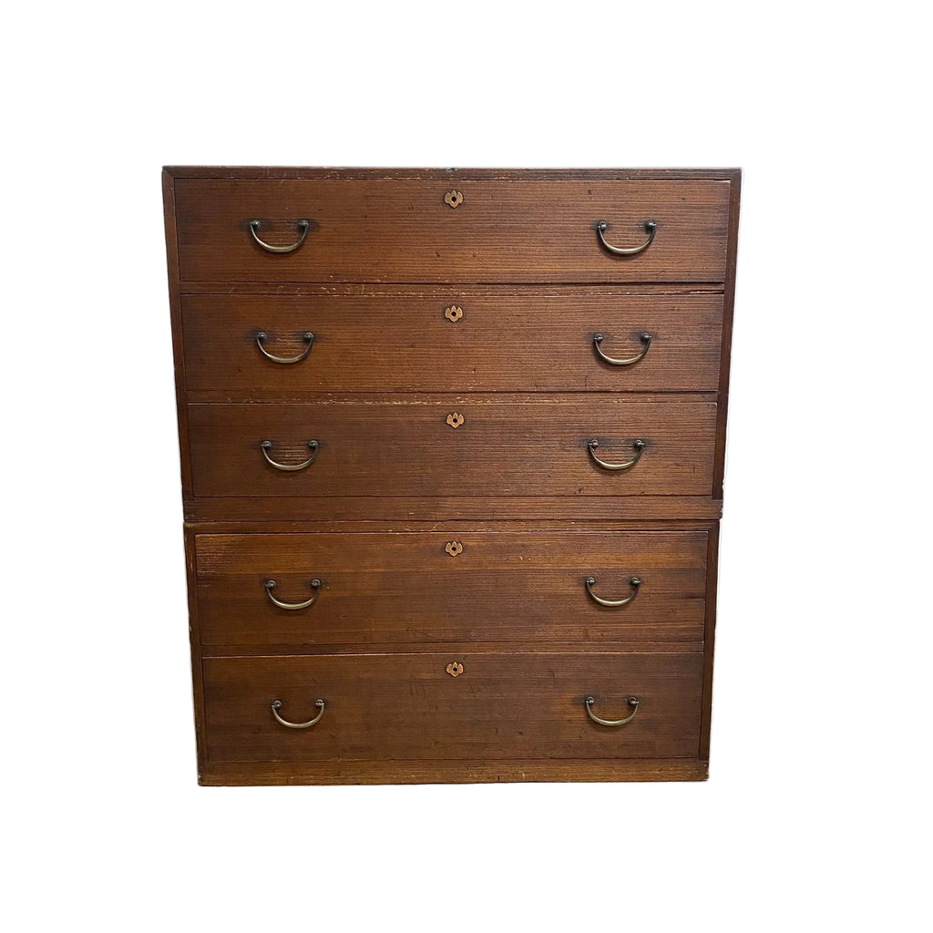 Antique Japanese 2 Section Tansu Chest of Drawers