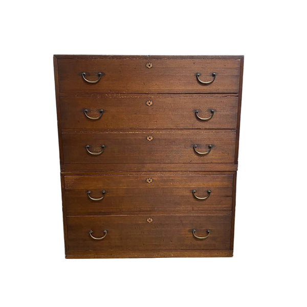 Antique Japanese 2 Section Tansu Chest of Drawers