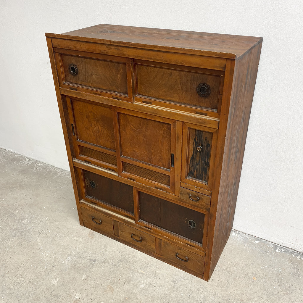 Antique Japanese Tansu Compact Chest Of Drawers