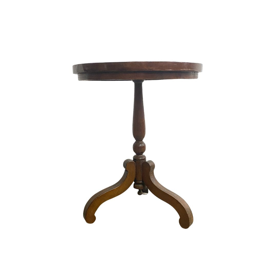 Antique Mahogany Wine Side Table With Deep Patina