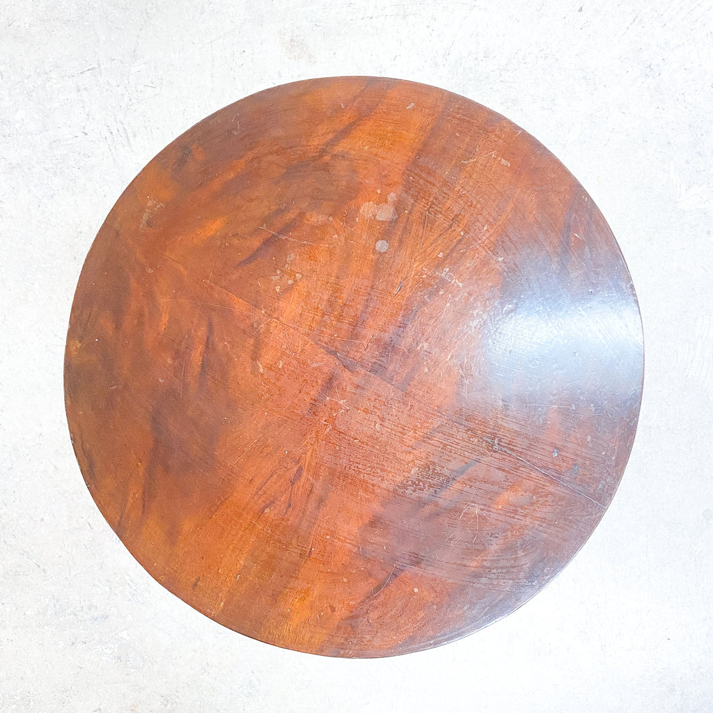 Antique Mahogany Wine Side Table With Deep Patina