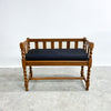 Antique Oak Hall Settee Will Barley Twist Legs Early 20th Century