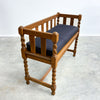 Antique Oak Hall Settee Will Barley Twist Legs Early 20th Century