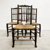 Antique Oak Rush Seated Kitchen Dining Chair Deep Patina