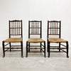 Antique Oak Rush Seated Kitchen Dining Chair Deep Patina