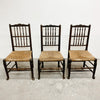 Antique Oak Rush Seated Kitchen Dining Chair Deep Patina