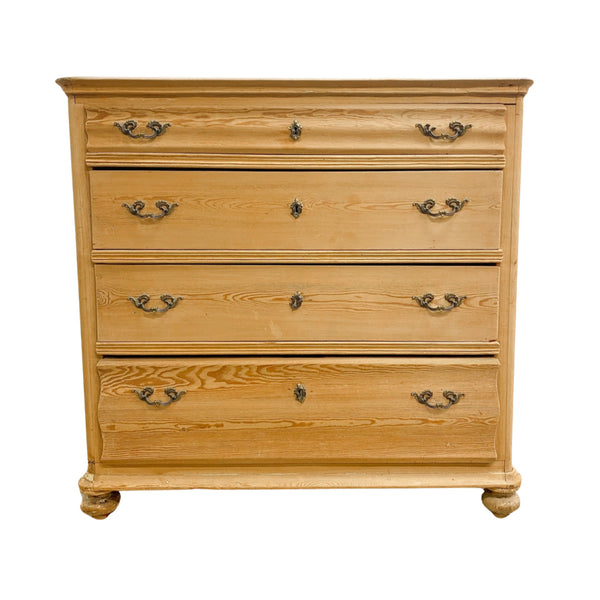 Antique Raw Finish Baltic Pine Danish Chest Of Drawers