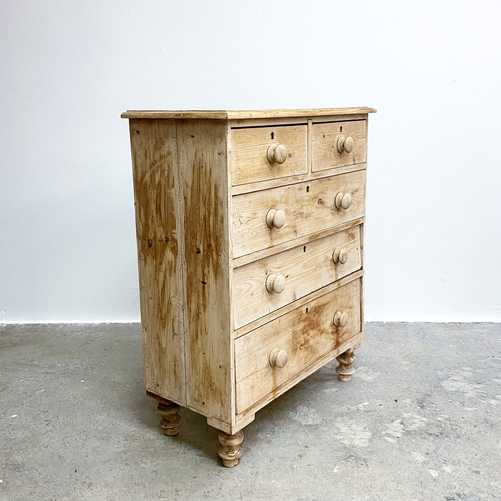 Antique Rustic Farmhouse Compact Chest Of Drawers