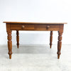 Antique Rustic Pine Table/Desk With Two Drawers