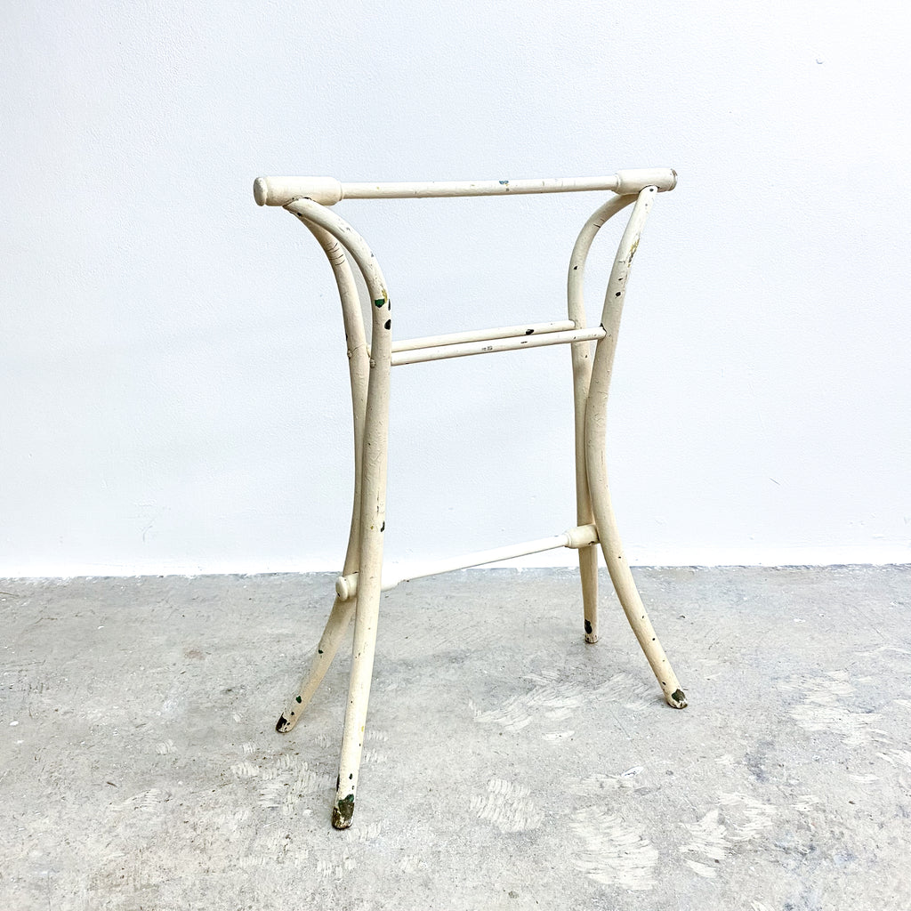 Antique Rustic White Painted Bentwood Towel Rail Stand