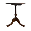 Antique Tri-Footed Round Top Cedar Wine Side Table