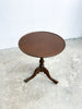 Antique Tri-Footed Round Top Cedar Wine Side Table