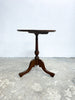 Antique Tri-Footed Round Top Cedar Wine Side Table