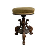 Antique Victorian Ornately Carved Tri Legged With Paw Feet Piano Stool