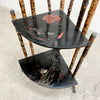 Antique Victorian Tiger Cane and Japanese Lacquer Corner Shelf