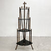 Antique Victorian Tiger Cane and Japanese Lacquer Corner Shelf