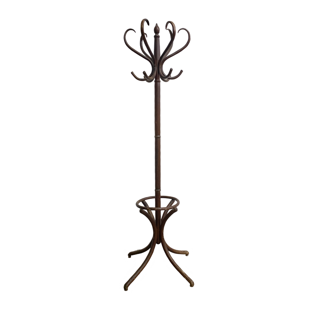 Vintage Wooden Bentwood Coat Rack Hat Stand