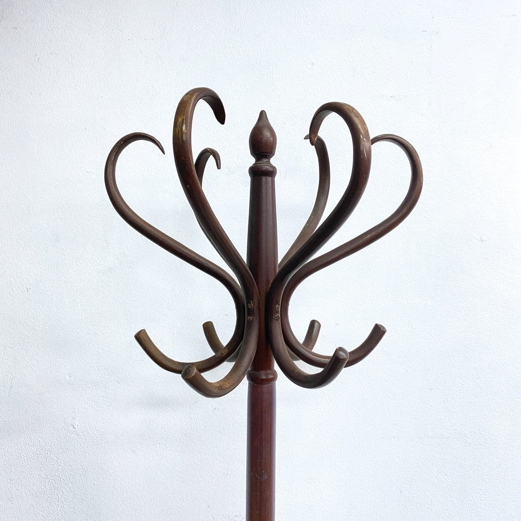 Vintage Wooden Bentwood Coat Rack Hat Stand